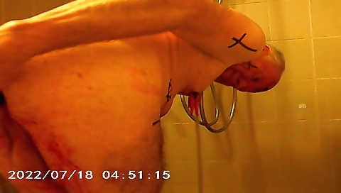 satan slave gets an enema treatment from satan