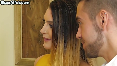 Open manbun bi tempts couple to trio